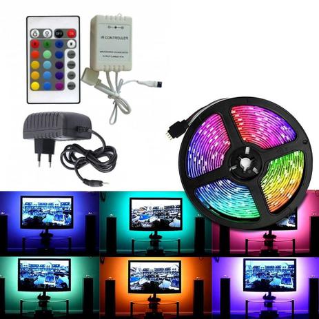 Fita LED Strip Lâmpada RGB 5 metros Iluminação Fundo TV, Computador e Setup Gamer + Controle Remoto - Tmall Menor preço em Fita LED Strip Lâmpada RGB 5 metros Iluminação Fundo TV, Computador e Setup Gamer + Controle Remoto - Tmall