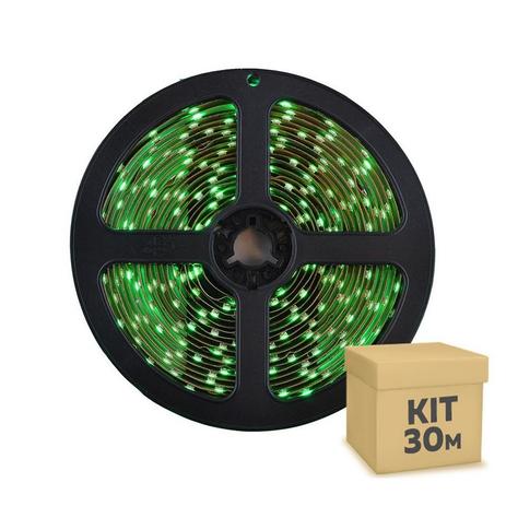 Fita Led Verde 3528 30 metros com Fonte/Carregador - À prova dágua - Iluminim led Menor preço em Fita Led Verde 3528 30 metros com Fonte/Carregador - À prova dágua - Iluminim led