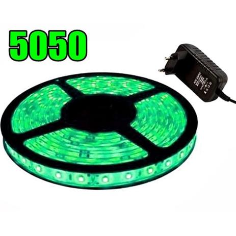 Fita Led Verde 5mts Dupla Face 5050 12v 300 Leds com Fonte Bivolt - Xdgtl Menor preço em Fita Led Verde 5mts Dupla Face 5050 12v 300 Leds com Fonte Bivolt - Xdgtl