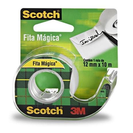 Fita Mágica 12x10 Com Suporte Scoth 3m Menor preço em Fita Mágica 12x10 Com Suporte Scoth 3m