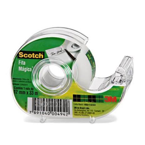 Fita Mágica Scotch 3M com Suporte 12mm x 33m Menor preço em Fita Mágica Scotch 3M com Suporte 12mm x 33m
