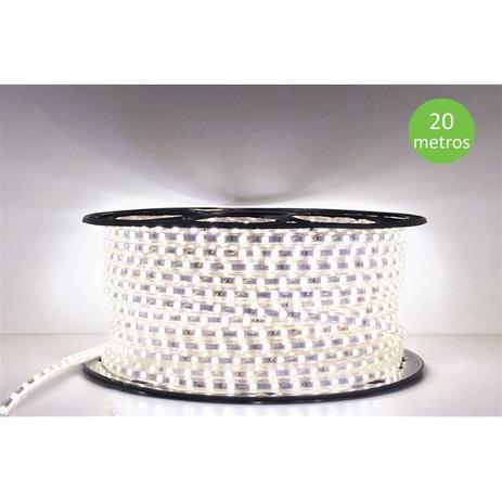 Fita Mangueira Led 5050 Branco Frio 220v 20m + Adaptador - Foyu Menor preço em Fita Mangueira Led 5050 Branco Frio 220v 20m + Adaptador - Foyu