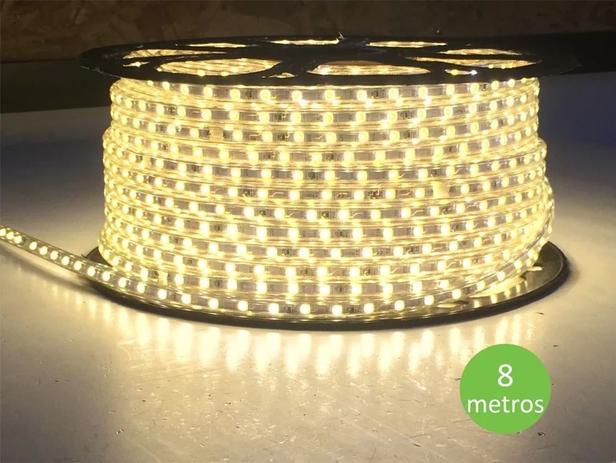 Fita Mangueira Led 5050 Branco Quente 220v 8m + Adaptador - Foyu é ruim? Fita Mangueira Led 5050 Branco Quente 220v 8m + Adaptador - Foyu é boa?
