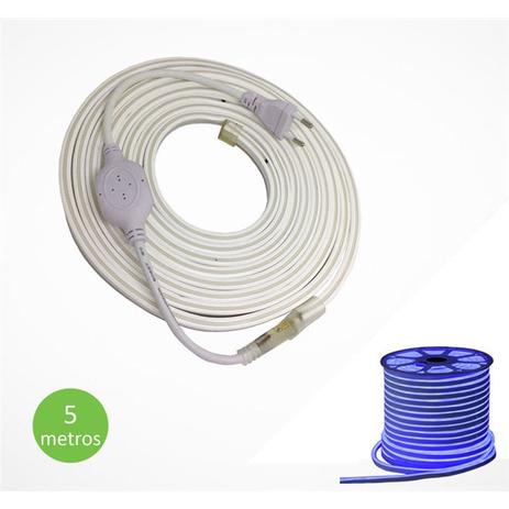Fita Mangueira Led Neon Azul 220v 5m + Adaptador - Ctb Menor preço em Fita Mangueira Led Neon Azul 220v 5m + Adaptador - Ctb