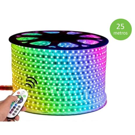 Fita Mangueira Led Rgb 25m 5050 Ip68 Fonte + Controle 110v / 220v - Foyu Menor preço em Fita Mangueira Led Rgb 25m 5050 Ip68 Fonte + Controle 110v / 220v - Foyu