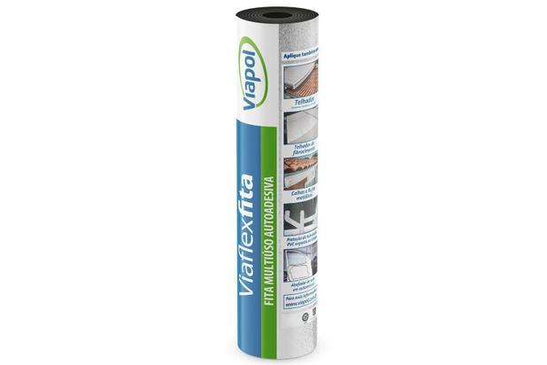 Fita Manta Asfáltica Auto Adesiva Aluminizada 45cm x 10m Viapol Menor preço em Fita Manta Asfáltica Auto Adesiva Aluminizada 45cm x 10m Viapol