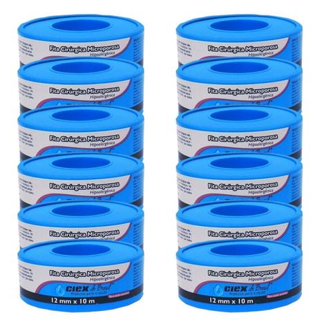 Fita Microporosa 12mm X 10m Kit Com 12 Unidades - Ciex Menor preço em Fita Microporosa 12mm X 10m Kit Com 12 Unidades - Ciex