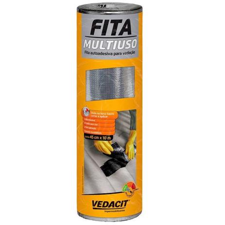 Fita multiuso adesiva de alumínio 45cm x 10 m - vedacit Menor preço em Fita multiuso adesiva de alumínio 45cm x 10 m - vedacit