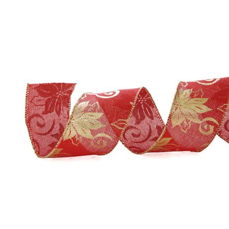 Fita P/ Laço Decoração Natal Flor 6,3Cm C/ 9,14m Vermelho - Cromus Menor preço em Fita P/ Laço Decoração Natal Flor 6,3Cm C/ 9,14m Vermelho - Cromus