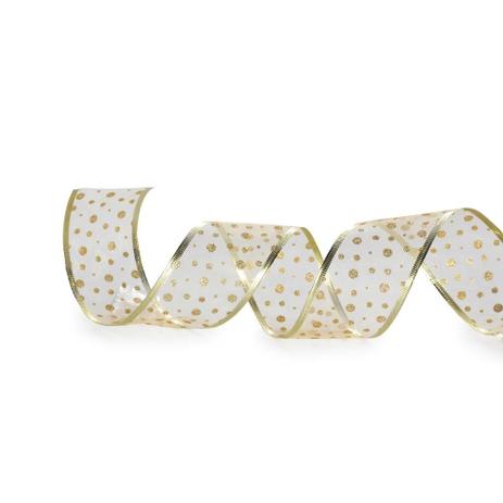 Fita P/ Laço Decoração Natal Poá 3,8Cm C/ 9,14m Dourado - Cromus Menor preço em Fita P/ Laço Decoração Natal Poá 3,8Cm C/ 9,14m Dourado - Cromus