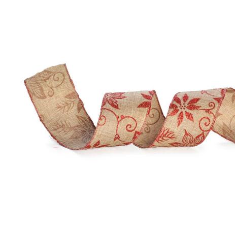 Fita P/ Laço Natal Flores / 6,3Cm C/ 9,14m Vermelho - Cromus Menor preço em Fita P/ Laço Natal Flores / 6,3Cm C/ 9,14m Vermelho - Cromus
