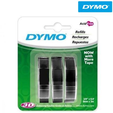 Fita Para Rotulador Manual, Blister Com 3 (9mm x 3m) Preto 1741670 - Dymo Menor preço em Fita Para Rotulador Manual, Blister Com 3 (9mm x 3m) Preto 1741670 - Dymo