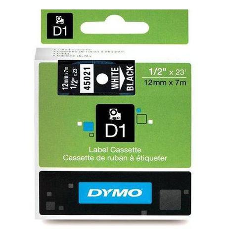 Fita Poliéster D1 Rotulador Dymo LM 12 MM X 7 M Branco/Preto Ref.: 45021 Menor preço em Fita Poliéster D1 Rotulador Dymo LM 12 MM X 7 M Branco/Preto Ref.: 45021