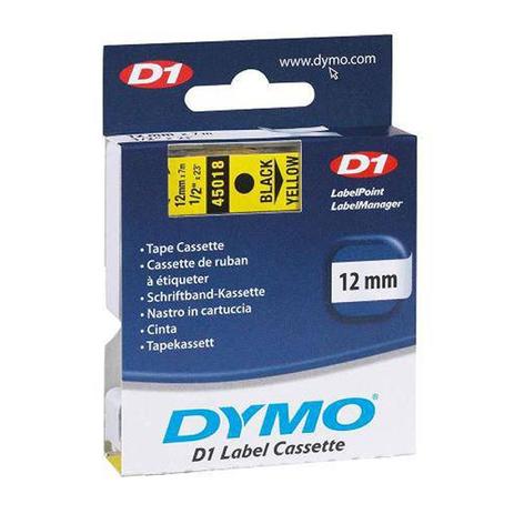Fita Poliéster D1 Rotulador Dymo LM 12 MM X 7 M Preto/Amarelo Ref.: 45018 Menor preço em Fita Poliéster D1 Rotulador Dymo LM 12 MM X 7 M Preto/Amarelo Ref.: 45018