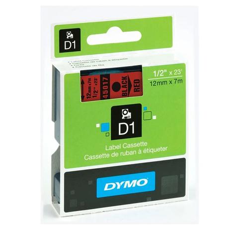 Fita Poliéster D1 Rotulador Dymo LM 12 MM X 7 M Preto/Vermelho Ref.: 45017 Menor preço em Fita Poliéster D1 Rotulador Dymo LM 12 MM X 7 M Preto/Vermelho Ref.: 45017