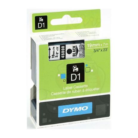 Fita Poliéster D1 Rotulador Dymo LM 19 MM X 7 M Preto/Transparente Ref.: 45800 Menor preço em Fita Poliéster D1 Rotulador Dymo LM 19 MM X 7 M Preto/Transparente Ref.: 45800