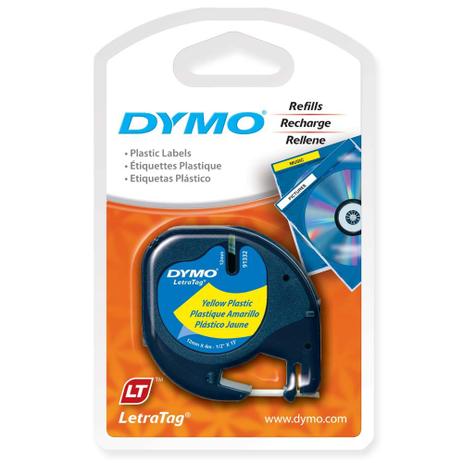 Fita Poliéster Rotulador Dymo Letratag 12 MM X 4 M Preto/Amarelo Ref.: 91332 Menor preço em Fita Poliéster Rotulador Dymo Letratag 12 MM X 4 M Preto/Amarelo Ref.: 91332