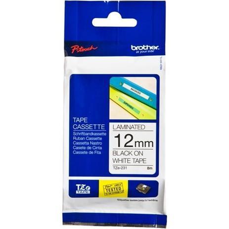 Fita Rotulador Brother Tze-231 12mm Preto/Branco Menor preço em Fita Rotulador Brother Tze-231 12mm Preto/Branco