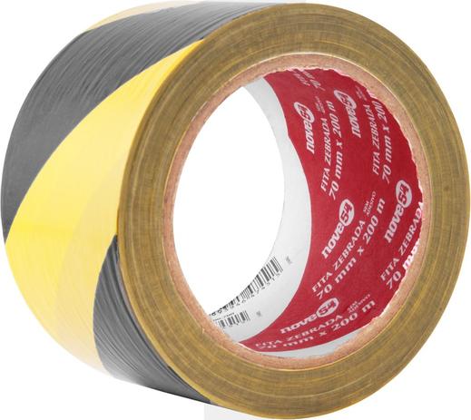 Fita zebrada sem adesivo 70mmx200m amarela e preta - Nove54 Menor preço em Fita zebrada sem adesivo 70mmx200m amarela e preta - Nove54