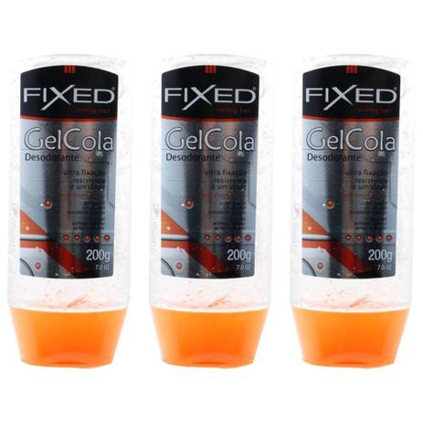 Fixed Gel Cola Bisnaga Incolor 200g (Kit C/03) Menor preço em Fixed Gel Cola Bisnaga Incolor 200g (Kit C/03)
