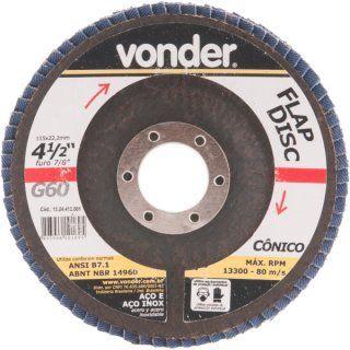 Flap disc 4.1/2” g40 costado fibra cônico para aço carbono e inox - Vonder Menor preço em Flap disc 4.1/2” g40 costado fibra cônico para aço carbono e inox - Vonder