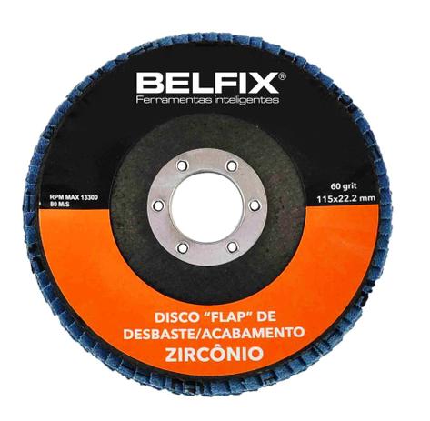 Flap Disc 4.1/2” zircônio g 60 - Belfix Menor preço em Flap Disc 4.1/2” zircônio g 60 - Belfix