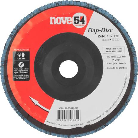 Flap-Disc Reto 7” G120 Costado Plástico Nove54 Menor preço em Flap-Disc Reto 7” G120 Costado Plástico Nove54