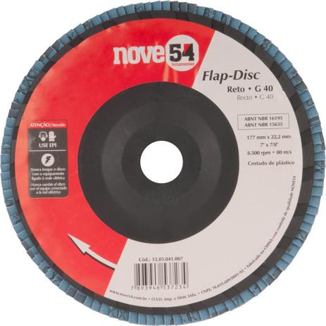 Flap-disc Reto 7” G40 Costado Plástico - Nove54 Menor preço em Flap-disc Reto 7” G40 Costado Plástico - Nove54