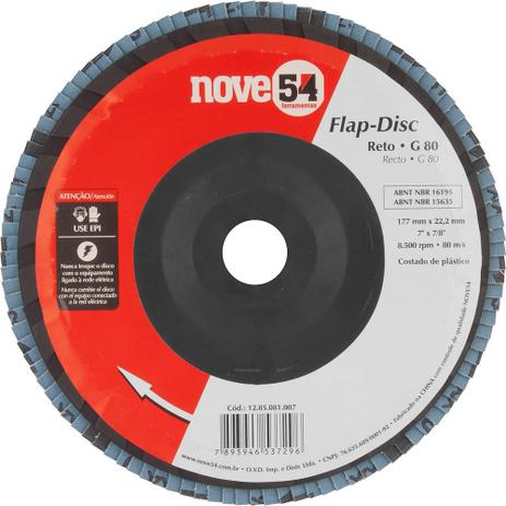 Flap-disc Reto 7” G80 Costado Plástico - Nove54 Menor preço em Flap-disc Reto 7” G80 Costado Plástico - Nove54