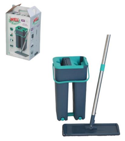 Flat Mop Tira Pó Esfregão com Balde Lava e Seca 5 Litros Tira Sujeira Vassoura Com Balde - Wellmix Menor preço em Flat Mop Tira Pó Esfregão com Balde Lava e Seca 5 Litros Tira Sujeira Vassoura Com Balde - Wellmix
