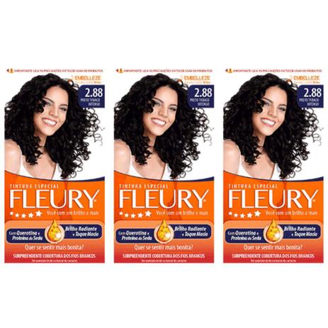 Fleury Tinta Kit 2 88 Preto Especial Kit C 03 Tinta De Cabelo