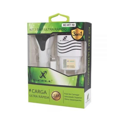 Flex kit carregador 3x1 iphone - Flex gold Menor preço em Flex kit carregador 3x1 iphone - Flex gold
