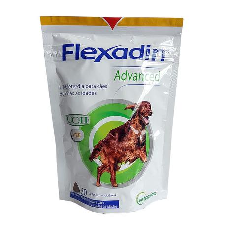 Flexadin Advanced 30 tabs Vetoquinol Suplemento Cães Menor preço em Flexadin Advanced 30 tabs Vetoquinol Suplemento Cães
