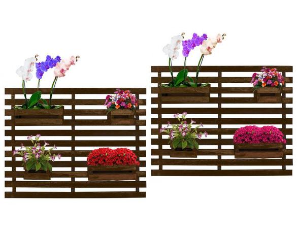 Floreira Jardim Vertical Madeira 100 x 82cm 4 Cachepôs Cor Imbuia - Kit com 2 - Decore Fácil Menor preço em Floreira Jardim Vertical Madeira 100 x 82cm 4 Cachepôs Cor Imbuia - Kit com 2 - Decore Fácil