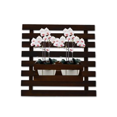 Menor preço em Floreira Jardim Vertical Madeira 50 x 52cm Imbuia Cachepô Grande - Decore Fácil