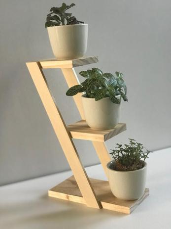 Floreira Prateleira Pedestal Madeira Vaso Flores MOD123NT - Oivida Menor preço em Floreira Prateleira Pedestal Madeira Vaso Flores MOD123NT - Oivida