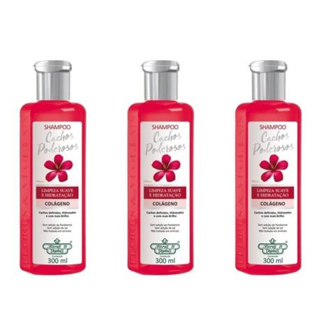 Flores Vegetais Cachos Poderosos Shampoo 300ml (Kit C/03) Menor preço em Flores Vegetais Cachos Poderosos Shampoo 300ml (Kit C/03)