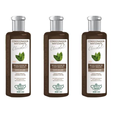 Flores Vegetais Matizante Chocolate Condicionador 300ml (Kit C/03) Menor preço em Flores Vegetais Matizante Chocolate Condicionador 300ml (Kit C/03)