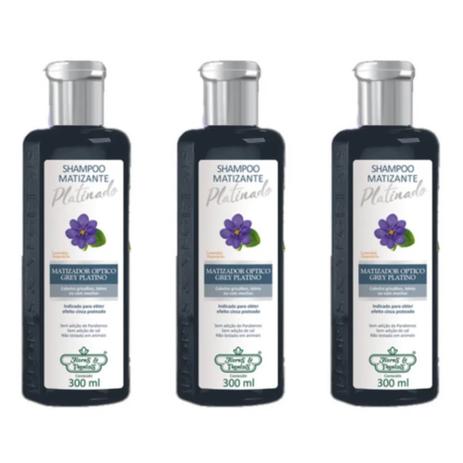 Flores Vegetais Matizante Platinado Shampoo 300ml (Kit C/03) Menor preço em Flores Vegetais Matizante Platinado Shampoo 300ml (Kit C/03)