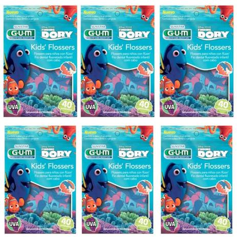 Flossers Disney Dory Fio Dental Infantil C/40 (Kit C/06) - Gum Menor preço em Flossers Disney Dory Fio Dental Infantil C/40 (Kit C/06) - Gum