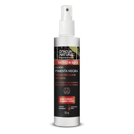 Fluido Termo Ativador Pimenta Negra 190ml D'Agua Natural Menor preço em Fluido Termo Ativador Pimenta Negra 190ml D'Agua Natural