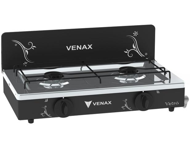 Fogão 2 Bocas Venax Flamalar Vetrô 7494 - Preto Menor preço em Fogão 2 Bocas Venax Flamalar Vetrô 7494 - Preto