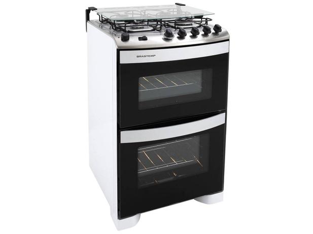 Fogão 4 Bocas Brastemp Branco Duplo Forno Clean - BFD4 NAB