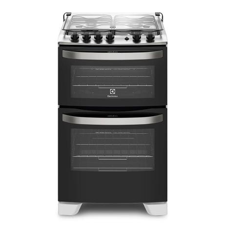 Fogão 4 Bocas Electrolux Branco com Duplo Forno e Porta Full Glass (56DBA)