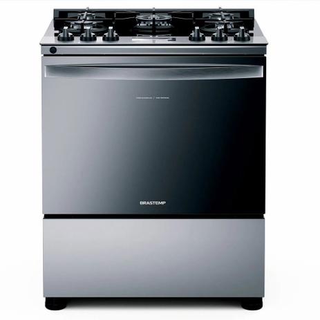 Menor preço em Fogão 5 Bocas a Gás Brastemp BFS5VCR Mesa de Vidro/Turbo Chama Inox Bivolt
