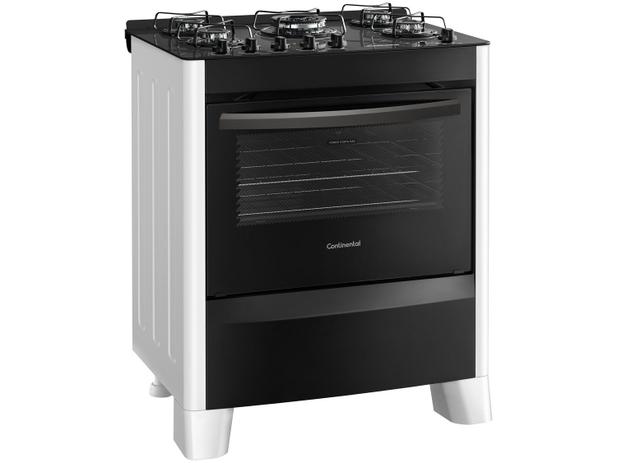 Fogão 5 Bocas Mesa de Vidro Continental Branco - Acendimento Automático FC5VB