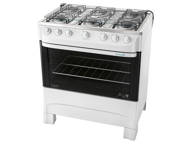 Fogão 6 Bocas Mueller Moderatto - Branco Menor preço em Fogão 6 Bocas Mueller Moderatto - Branco