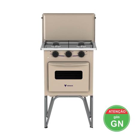 Fogão a Gás Gemini 2 Q  Tampa De Metal Gás Natural Bege - VENAX é boa?