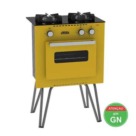 Menor preço em FOGÃO A GÁS MINI COOK 2 QGás Natural Amarelo - VENAX