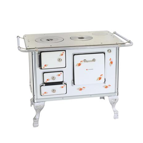 Fogão A Lenha Branco Flor 2 Bocas Tradicional N1 Venâncio Menor preço em Fogão A Lenha Branco Flor 2 Bocas Tradicional N1 Venâncio